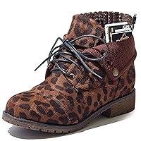 DailyShoes Women's Snow Booties Lace Up Ankle High Fringe Collar Duck Padded Mud Rubber Rain boots
