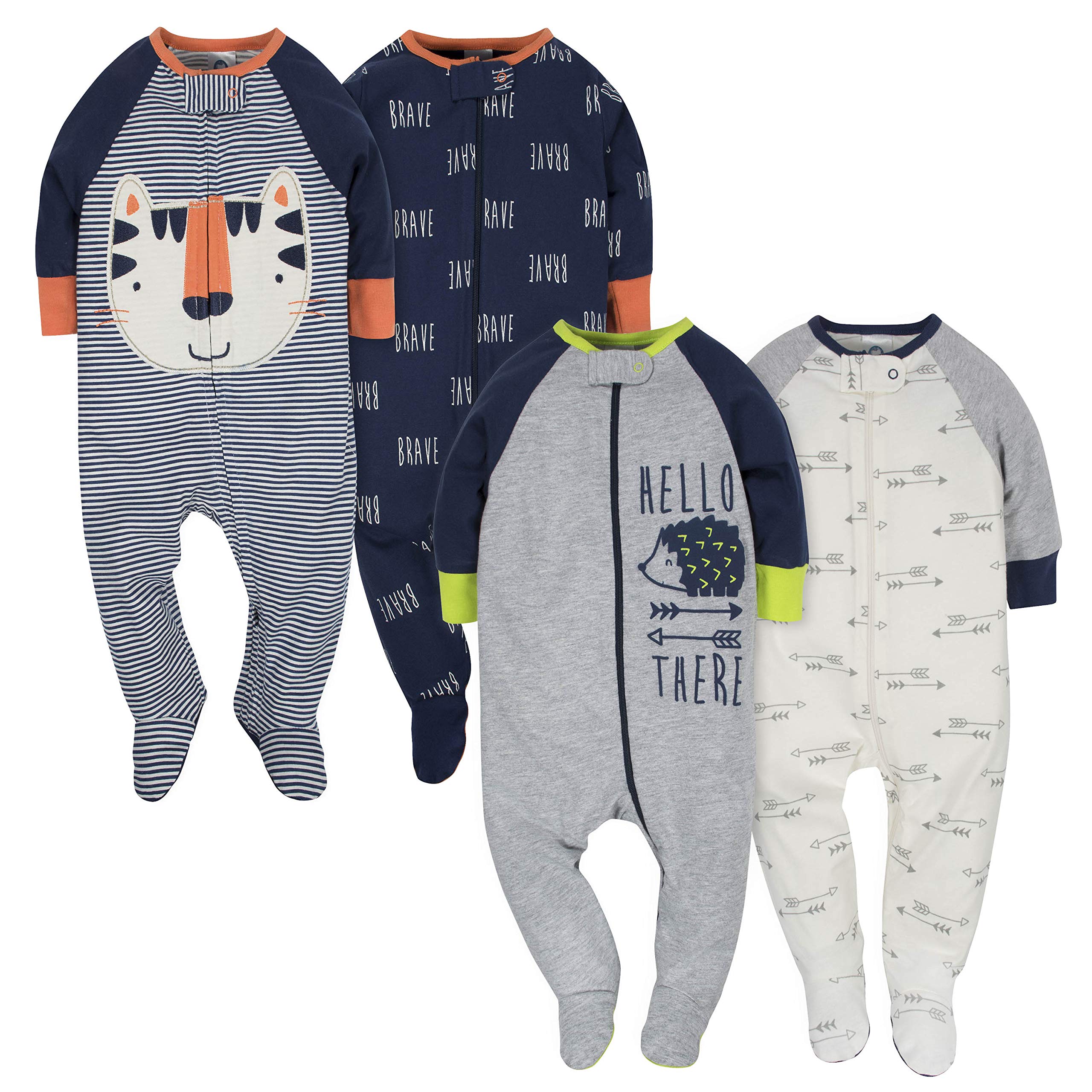 Gerber baby-boys 4 Pack Sleep 'N Play Footie