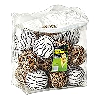 TOURNA Unique Sports Large Dog Animal Print Large TennisFetch Balls, Squeaker Ball Dog Toy 18 Pack