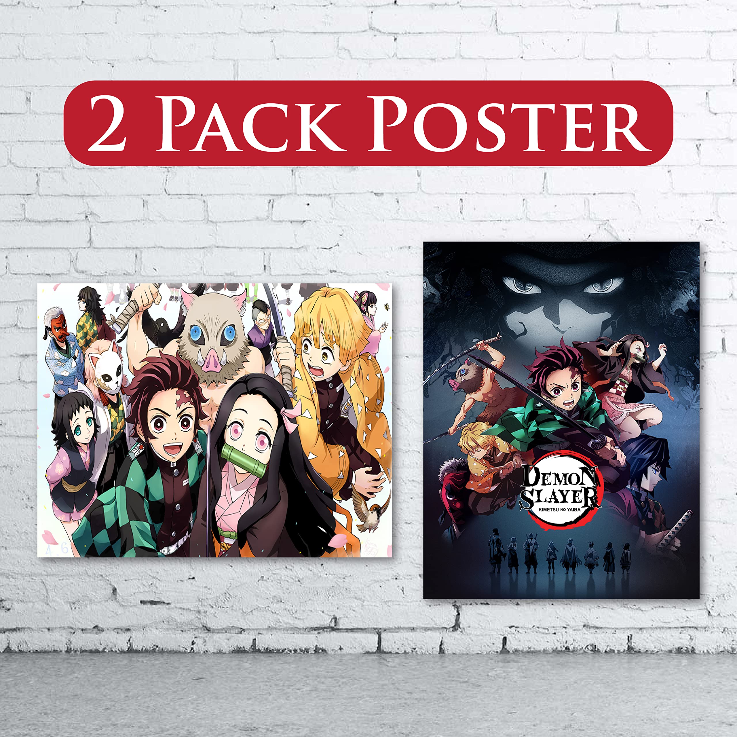 Mua Demon Slayer Poster 2 Pack - Wall Art Frameable Cast, Anime Posters  Room Decor Gifts for Kids - Japanese Anime No Fading Art Print, No Frame (  