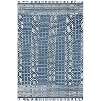 Indian Handmade Geometric Cotton Dhurrie Hand Woven Area Rug Flat Weave Bohemian Kilim Indoor Home/Office Decor Carpet Outdoor Patio Decor Rug 90x150 cm (3x5 Feet)