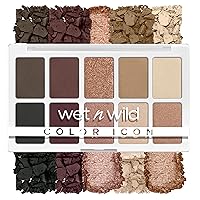 Color Icon 10-Pan Eyeshadow Makeup Palette, Brown Nude Awakening, Long Lasting, Shimmer, Metallic, Glittery, Matte, Rich Smooth Pigment, Cruelty Free