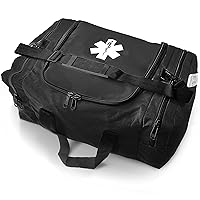 ASA TECHMED Large EMT First Responder Trauma Medical Bag Empty for Home 21x12x9 Inches, Office, School, EMTs, Paramedics, First Responders, Black