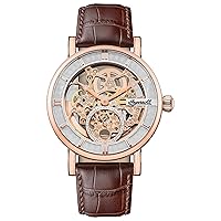 Ingersoll The Herald Men's Automatic Watch 40mm with Skeleton Dial and Genuine Leather Strap I00401B