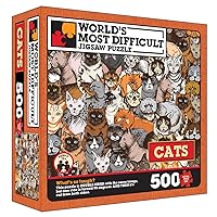 TDC Games World’s Most Difficult Jigsaw Puzzle – Cats – 500 Pieces Double Sided – 15 in