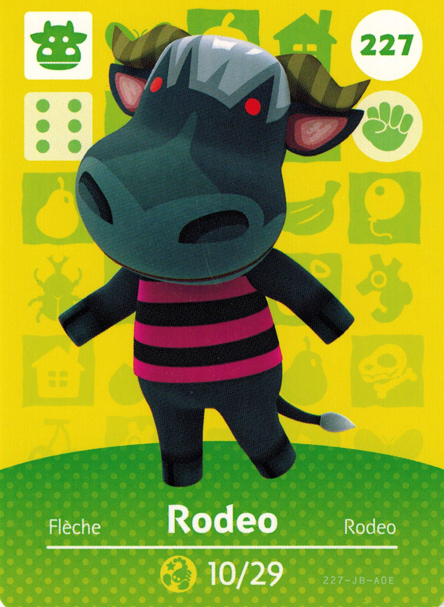 Nintendo Animal Crossing Happy Home Designer Amiibo Card Rodeo 227/300 USA Version