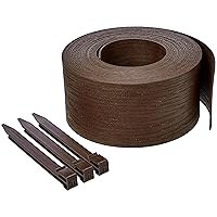 Amazon Basics Landscape Edging Coil, 10 Stakes, 5 inch x 40FT, Brown