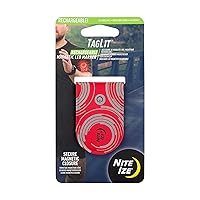 Nite Ize TagLit Rechargeable Magnetic LED Marker - Safety Light - Durable LED Tag Light for Running & Walking at Night - Rechargeable & Magnetic Safety Gear - Red