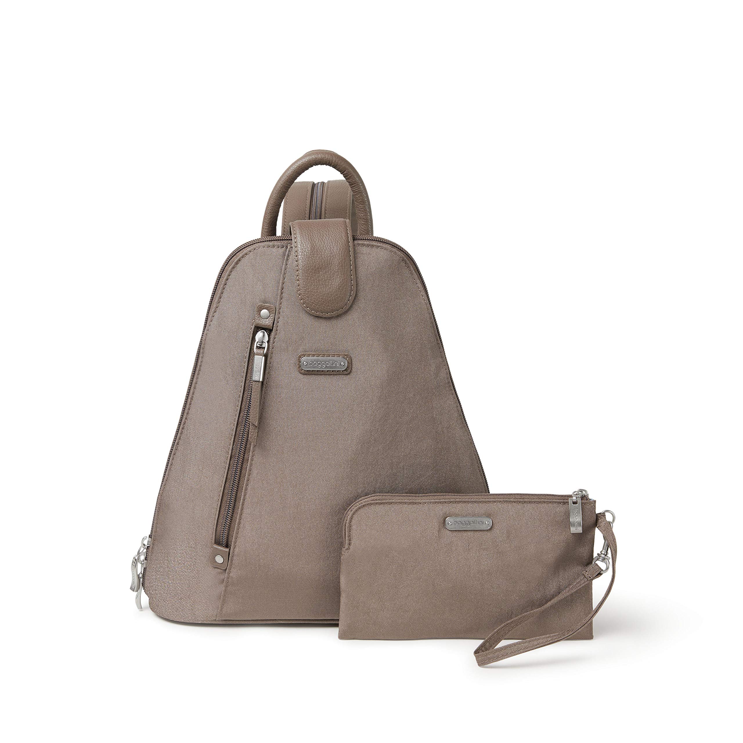 Baggallini Womens Metro Backpack With Rfid Phone Wristlet Handbags, Portobello Shimmer, One Size US