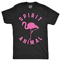 Mens Flamingo Spirit Animal Tshirt Funny Pink Bird Tee for Guys