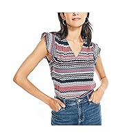 Nautica Women's Sustainably Crafted Printed V-Neck Shirt