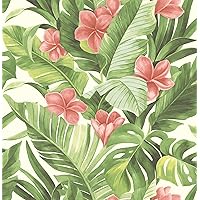 NuWallpaper NU2926 Tropical Paradise Peel & Stick Wallpaper, Multicolor , Green