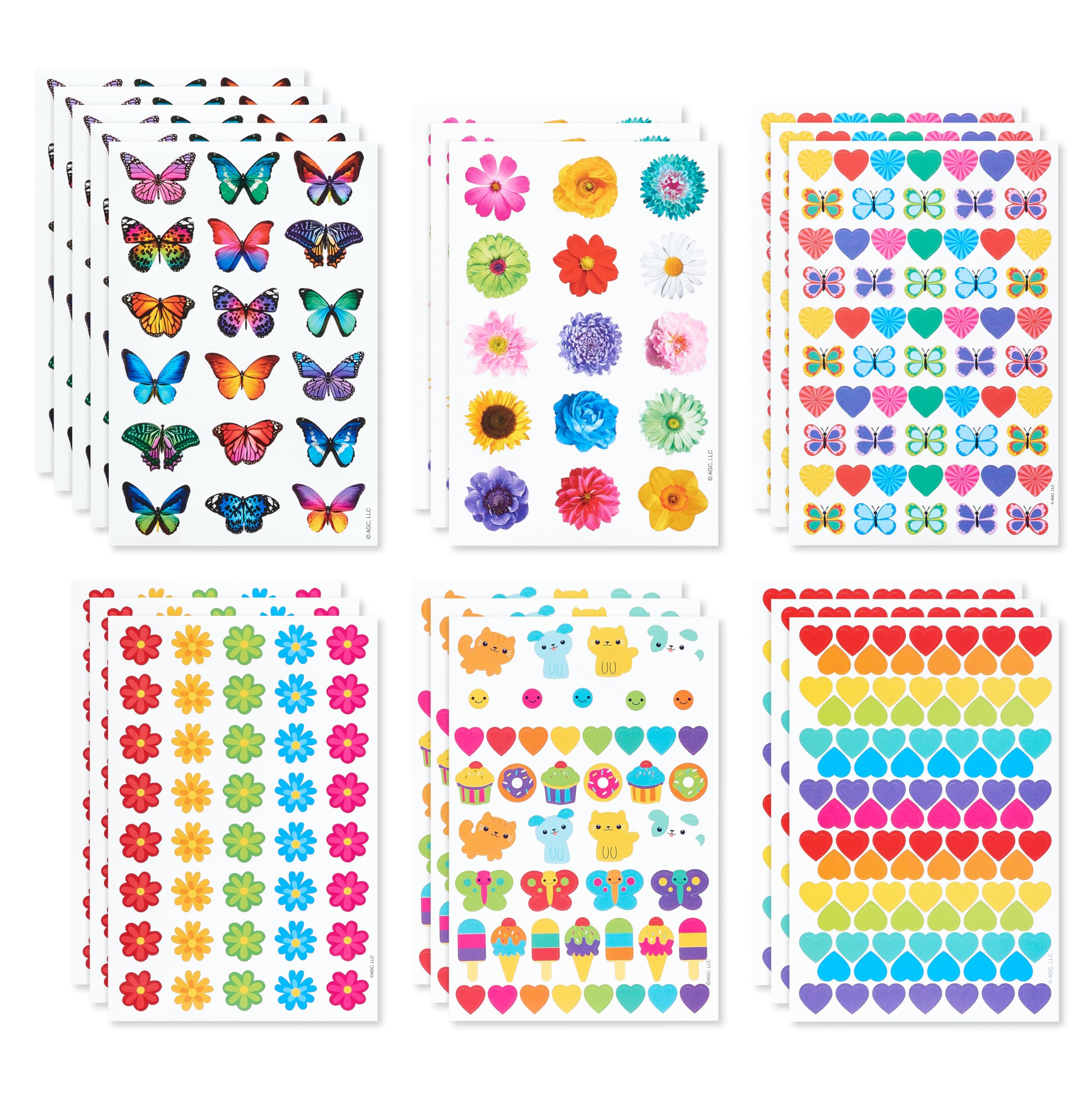 American Greetings 867-Count Bulk Stickers for Kids, Butterflies and Flowers