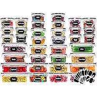 Skroam 72 piece Food Storage Containers Set with Airtight Lids (36 Containers & 36 Lids), Plastic Leak-Proof Kitchen Storage Containers for Pantry Organizers and storage - Meal Prep, Lunch Containers