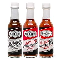 Adoboloco Hot Sauce Power Pack (3-Pack) 5oz Spicy Hamajang, Hawaiian Chili Pepper Water, Kolohekid Fiery Chili Pepper Sauce Bundle