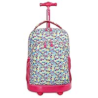 J World New York Sunny Rolling Backpack for Kids and Adults, Floret, One Size