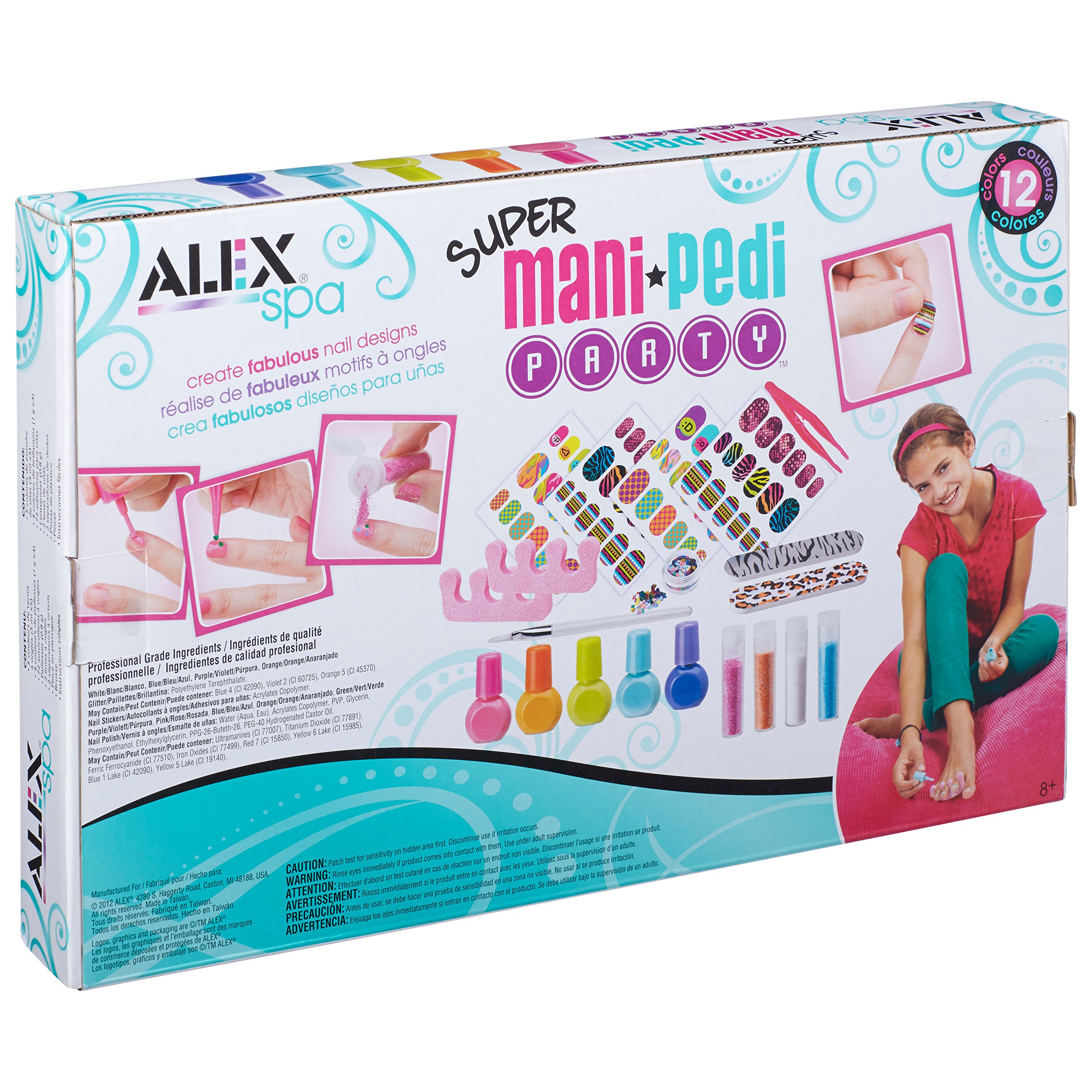 Alex Spa Super Mani Pedi Party Kit Girls Fashion Activity