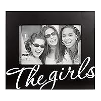 Malden International Designs The Girls in Cursive Words Picture Frame, 4x6, Black