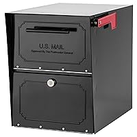 Architectural Mailboxes 6200B-10 Oasis Classic Locking Post Mount Parcel Mailbox with High Security Reinforced Lock,Black,18.00 x 15.00 x 11.50 inches