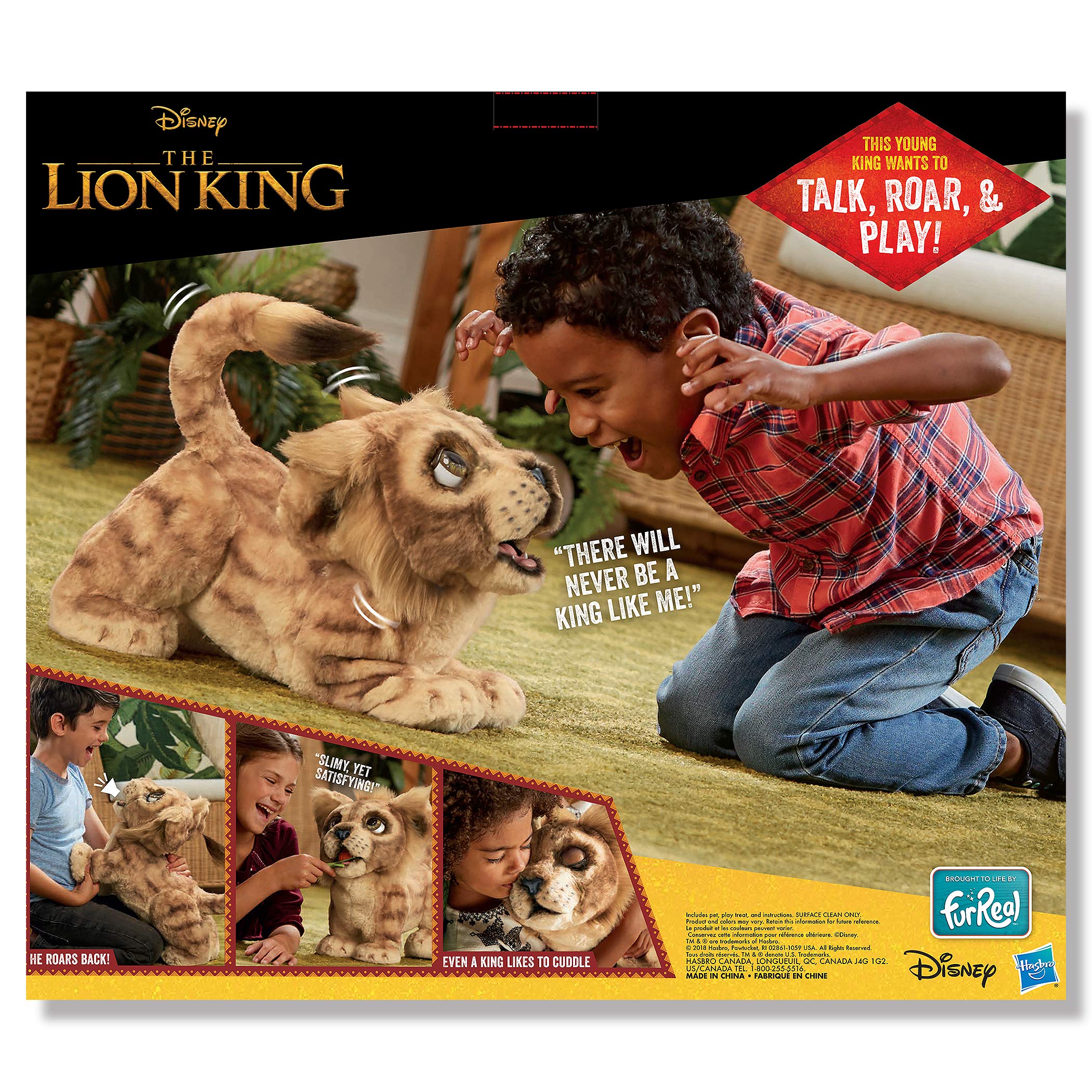 Hasbro Disney The Lion King Mighty Roar Simba Interactive Plush Toy, Brought to Life by Furreal, 100+ Sound &-Motion Combinations, Ages 4 & Up
