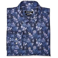 BUGATCHI Men's Shaped Fashion Shirt, Night Blue, 3XL