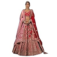 Indian Woman Tradition Royal Designer Velvet Bridal & wedding Lehenga Choli Designs (GJ) (XL, 1)