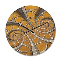 'Antique Style Time Spiral I' Modern Wood Wall Clock Large Decorative Modern Wall Clock Oversized Wood Clocks for Living Room Décor