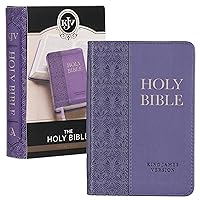 KJV Holy Bible, Mini Pocket Size, Faux Leather Red Letter Edition - Ribbon Marker, King James Version, Purple
