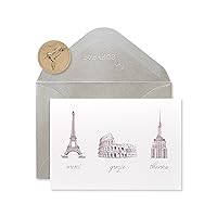 Papyrus Thank You Cards with Envelopes, World Icons (14-Count)