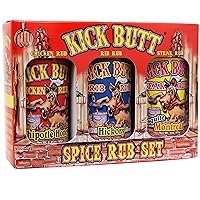 Kick Butt Spice Rub Gift Set Seasoning Spice Salt Set - Gourmet Seasoning Rub (7 oz) - Use on Ribs Chicken Streak (Gift Set)