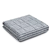 YnM Weighted Blanket,Heavy 100% Oeko-Tex Certified Cotton Material with Premium Glass Beads (Blue White, 48''x72'' 12lbs), Suit for One Person(~110lb) Use on Twin/Full Bed