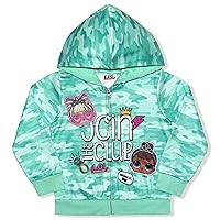 L.O.L. Surprise! Girls’ Lil Cheeky Babe and Lil D.J Zip Up Hoodie for Little and Big Kids – Pink/Blue