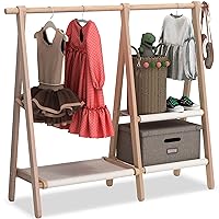 Dress up Storage, Kids Clothing Rack Wardrobe with 2-Tier Storage Shelf (47