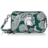 Verabradley Women'S Cotton Collegiate All In One Crossbody Purse With Rfid Protection Multiple Teams Available