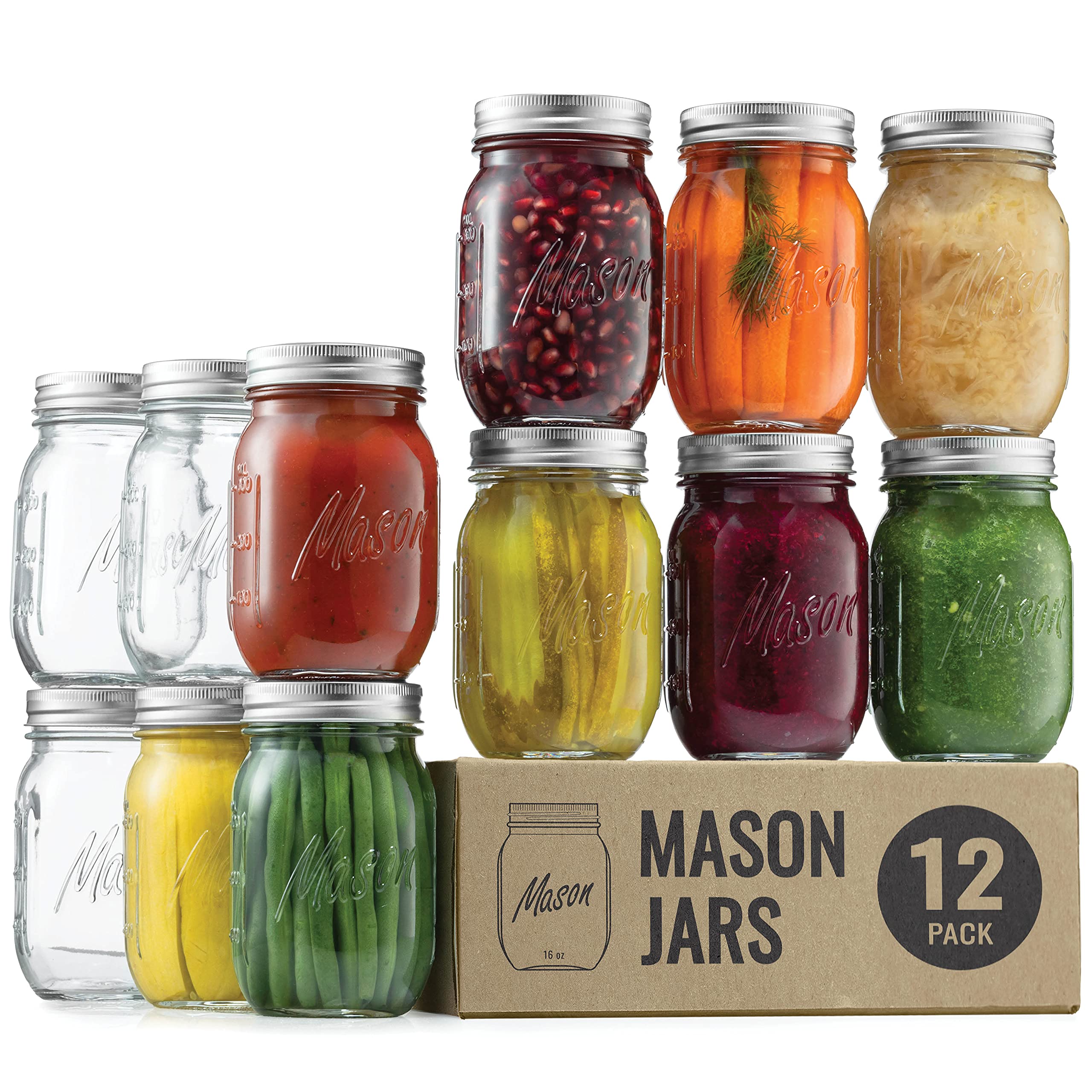 Mua Paksh Novelty Mason Jars - Food Storage Container - 12-Pack ...