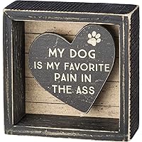 Primitives by Kathy 39374 Rustic Reverse Box Sign, 4 x 4-Inches, My Dog is My Favorite