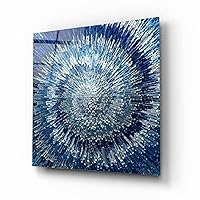 Blue Abstract Vortex Tempered Glass Wall Art Perfect Modern Decor Fabulous New Year Gift Glass UV Printing Durable Product (60x60 cm (24x24 inches))