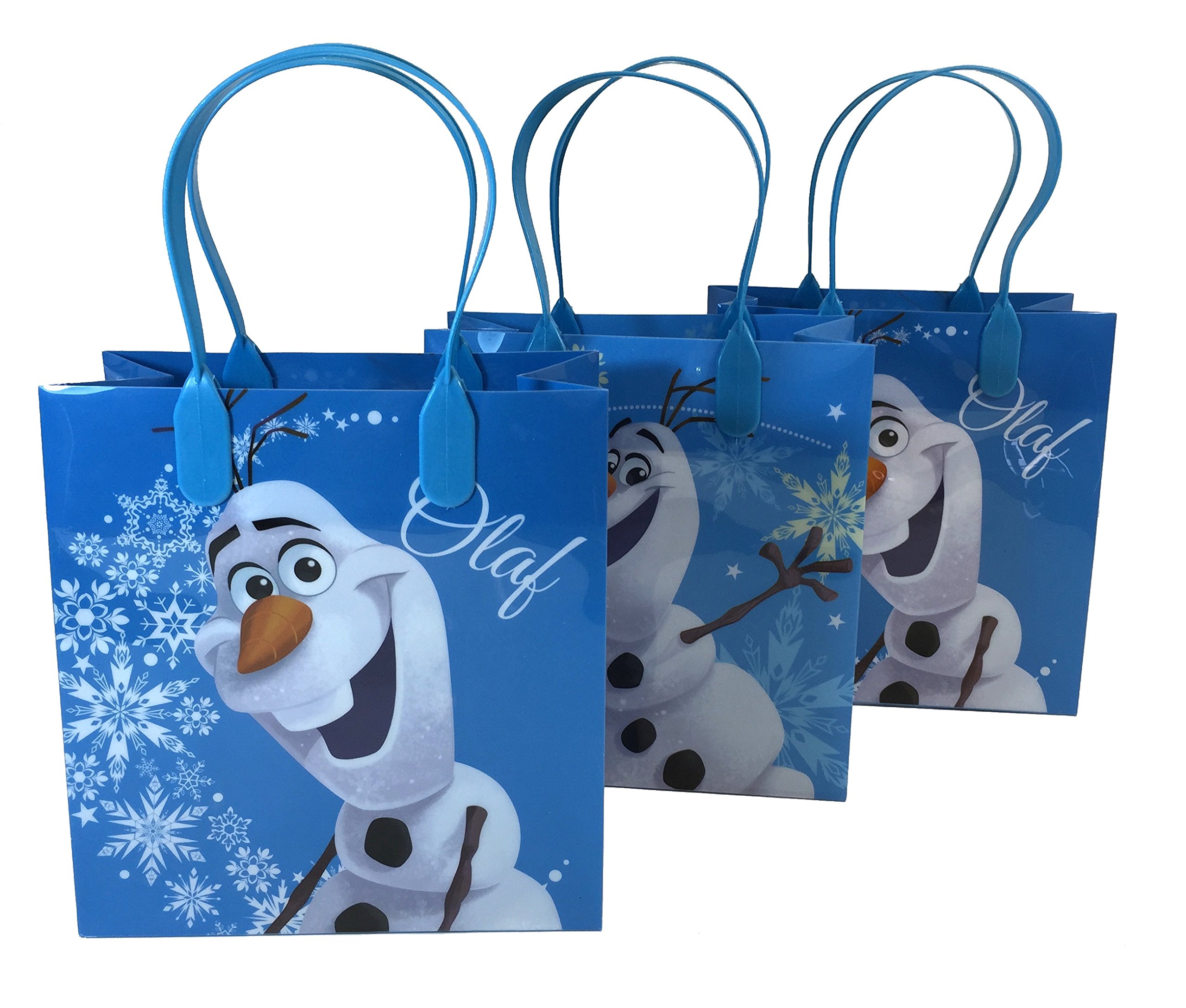 Disney Nickelodeon Marvel Birthday Goodies Gift Favor Bags Party Supplies - 12 Pieces (Olaf - Blue)