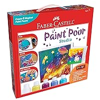 Faber-Castell Do Art Paint Pour Studio - No Mix Acrylic Paint Pouring Set for Kids - Makes 6 Fluid Art Projects, Multi (FC14342)