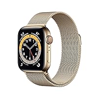 Apple Watch Series 6 40mm Gold Aluminum Milanese Loop (GPS+Cellular) M02P3LL/A (Renewed)