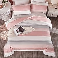 Litanika Pink Twin XL Comforter Set for Girls - 2 Pieces Blush Twin Extra Long Size Lightweight Bedding Set & Collections, All Season Down Alternative Comforter (1 Comforter, 1 Pillowcase)