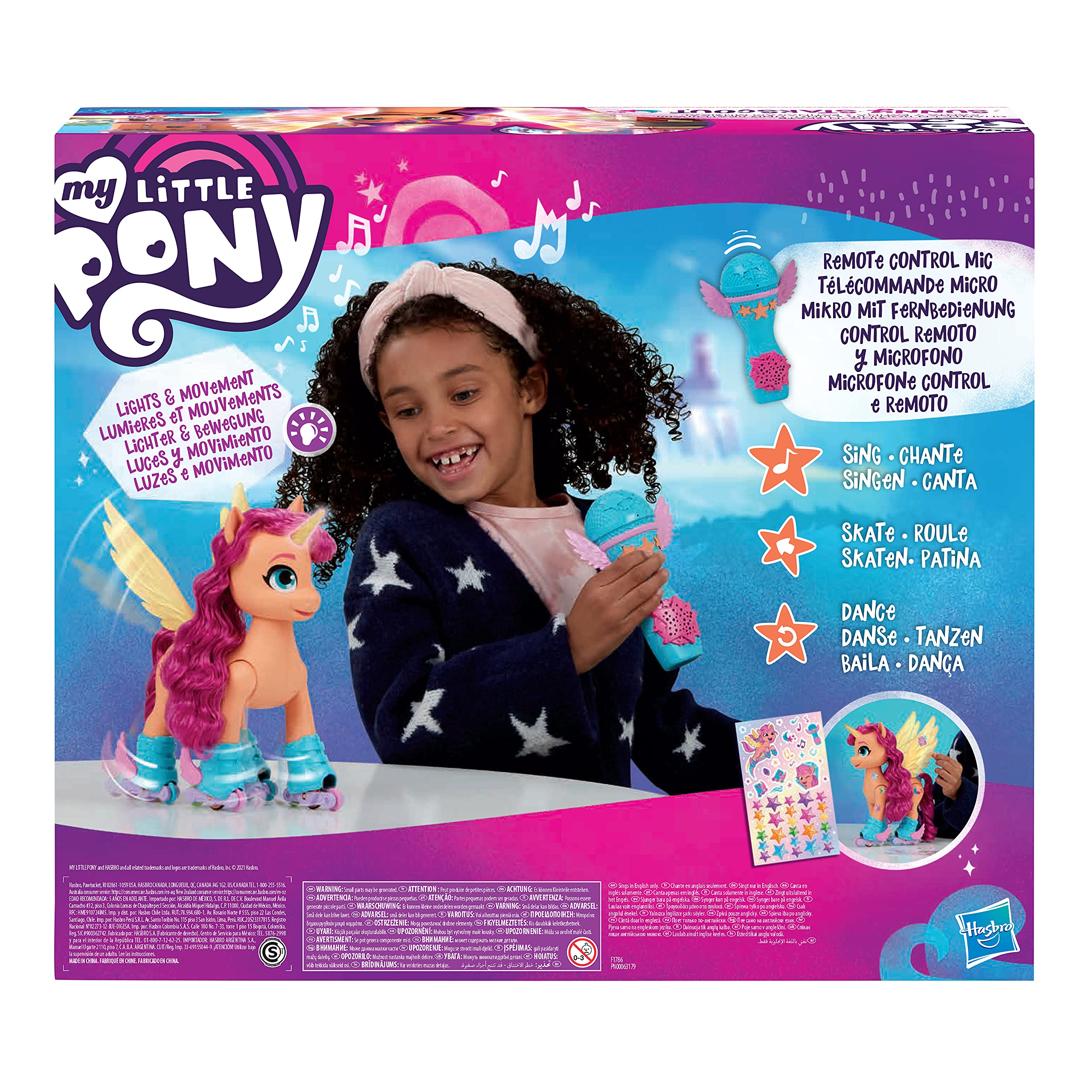 My Little Pony: A New Generation Movie Sing 'N Skate Sunny Starscout - Interactive 9-Inch Remote Control Toy with 50 Reactions, Lights
