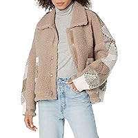 [BLANKNYC] womens Luxury Clothing Sherpa Snap Closure Cardigan Sweater, Comfortable & Stylish Sweatshirt