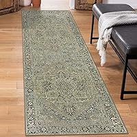 Hallway Runner Rug: 2x5 Kitchen Rugs Non Slip Entryway Runner - Soft Washable Runner Rugs with Rubber Backing - Distressed Floor Carpet Runners for Laundry Room Bedroom Bathroom