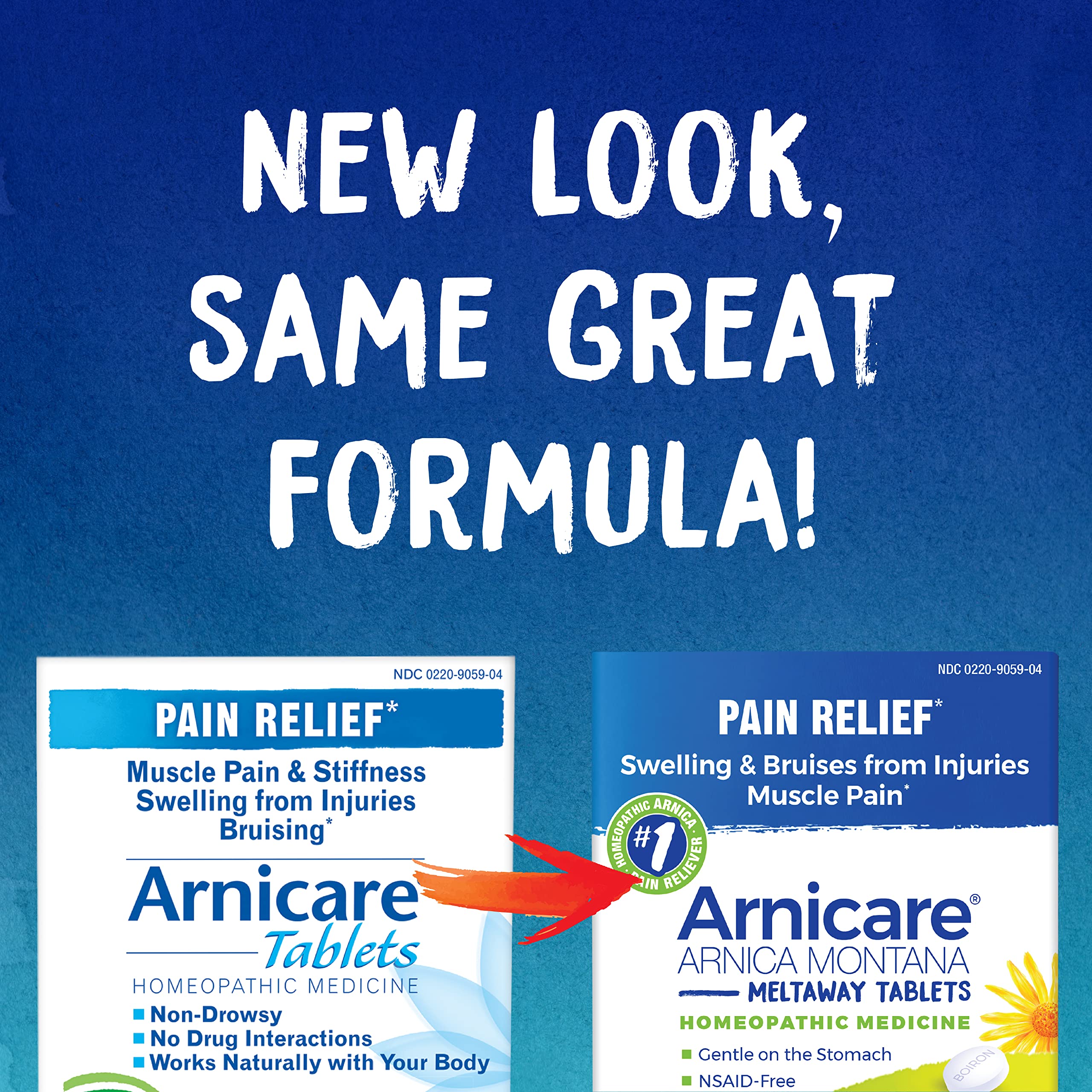 Boiron Arnicare Tablets for Pain Relief from Muscle Pain & Arnicare Bruise Cream for Pain Relief from Bruising and Swelling or Discoloration from Injury - 1.4 oz(Pack of 1)