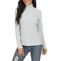 Women's Mock Turtleneck Cotton Long Sleeve Layering T Shirt Tops