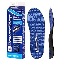 PowerStep Original Insoles - Arch Pain Relief Orthotics for Tight Shoes - Foot Support for Plantar Fasciitis, Mild Pronation and Foot & Arch Pain - Shoe Inserts for All (M 6-6.5, F 8-8.5)