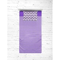 Bacati - Mix N Match Zigzag/dots 3 Pc Girls Toddler Bed Sheet Set Including Fitted Sheet, Flat Sheet and Pillow Case for US Standard Crib/Toddler Bed(Purple)