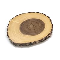Lipper International Acacia Tree Bark Footed Server for Cheese, Crackers, and Hors D'oeuvres, Small, 10