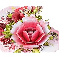 Pop Up Roses Flower For Mother Day Card- 3D Cards For Birthday, Anniversary, Thank You Cards, Card for Mom, Congratulation Card, Love Card, All Occasion